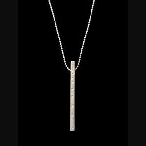 Alex Woo Elements Retired 925 Sterling 1.75" Bar Pendant 16" Ball Chain Necklace